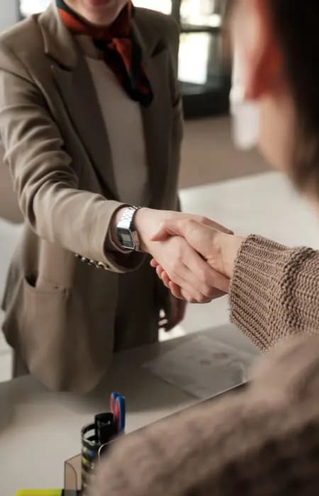 greeting shaking hands